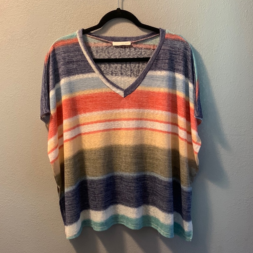 Oversized boho striped blouse